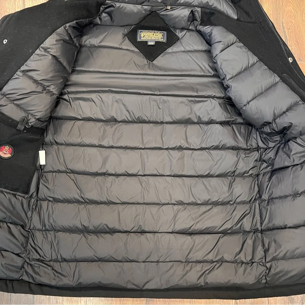 Pendleton Men’s Ontario Down Filled Parka Black Hooded Jacket SZ MED - Picture 10 of 12